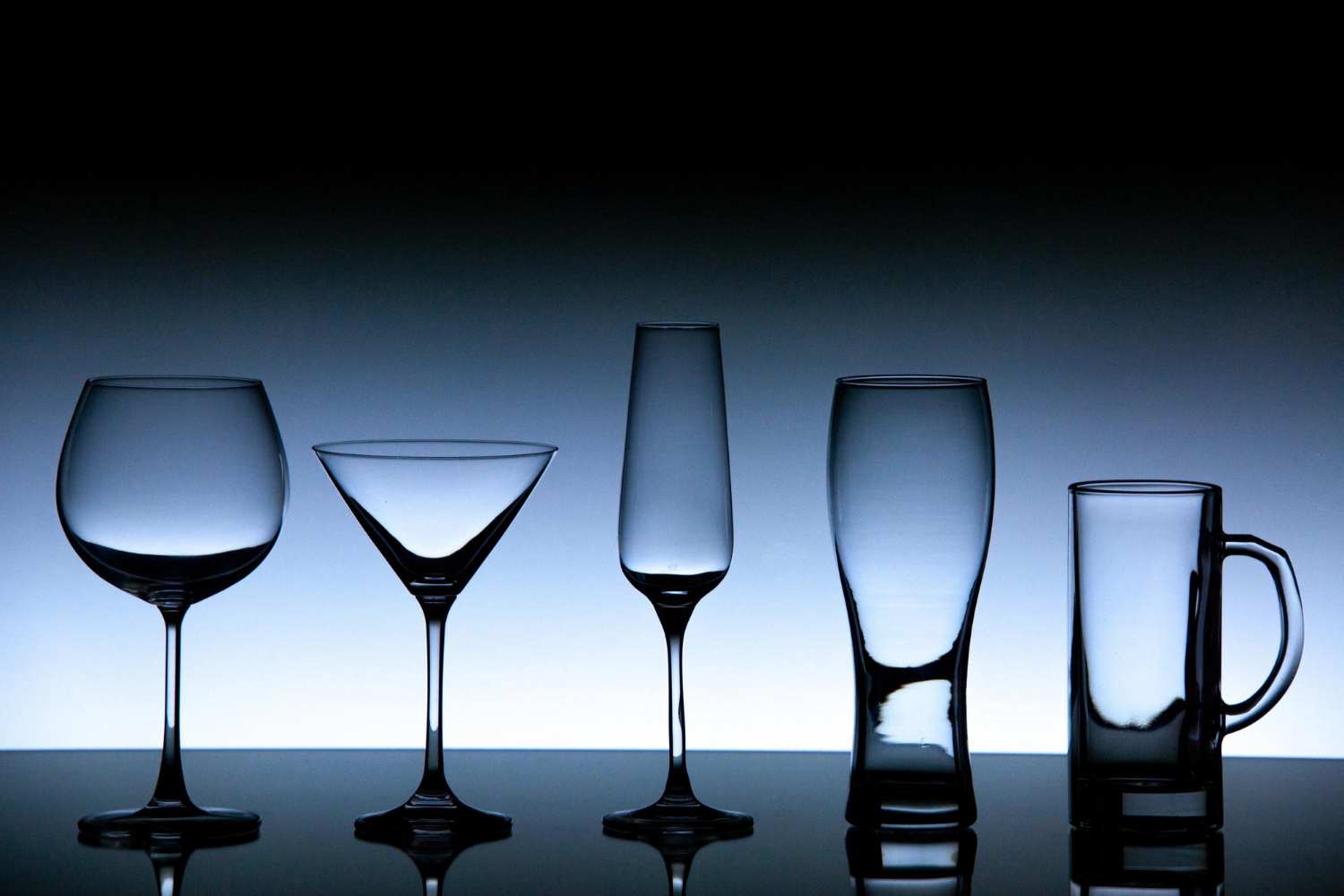 Glassware collection for hospitality